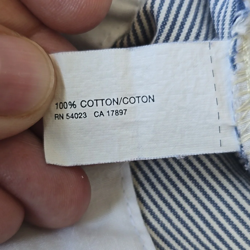 Gap Men’s Blue/White Striped‎ Cotton Cargo Shorts Size 36
